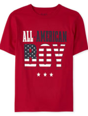 Camiseta estampada americana All American de la familia a juego para niños