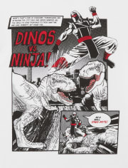 Boys Dino Ninja Comic Graphic Tee