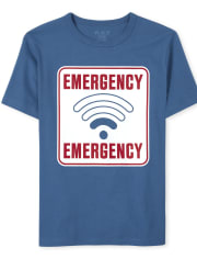 Camiseta con gráfico de Wi-Fi de emergencia para niños