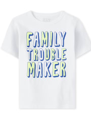 Baby And Toddler Boys Family Trouble Maker Graphic Tee