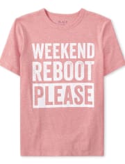 Camiseta con gráfico de reinicio de fin de semana para niños