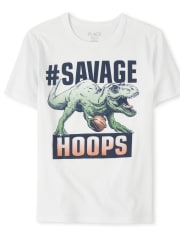 Boys Basketball Dino Graphic Tee