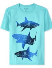 Camiseta con estampado de tiburón para niños