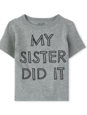 Baby And Toddler Boys My Sister Did It Graphic Tee