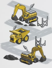 Baby And Toddler Boys Construction Truck Graphic Tee