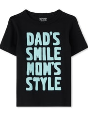 Baby And Toddler Boys Dad And Mom Graphic Tee
