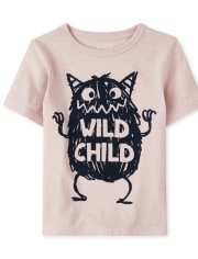 Camiseta con gráfico de monstruo infantil salvaje para bebés y niños pequeños