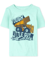 Camiseta con gráfico de camión de construcción para bebés y niños pequeños