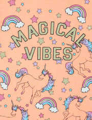 Pack de 3 camisetas con estampado de unicornio y purpurina para niñas