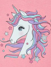 Pack de 3 camisetas con estampado de unicornio y purpurina para niñas