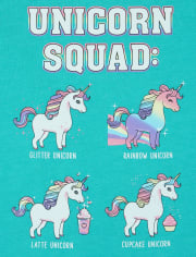 Pack de 3 camisetas con estampado de unicornio y purpurina para niñas