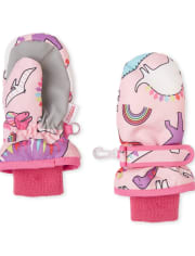 Toddler Girls Dino Ski Mittens