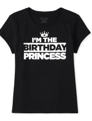 Girls Matching Family Short Sleeve 'I'm The Birthday Princess' Graphic ...