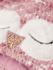 Toddler Girls Owl Hat And Mittens Set