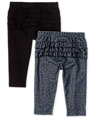 Lot de 2 pantalons à volants pour bébé fille