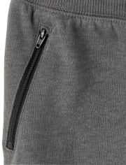 Boys Active Zip Fleece Jogger Pants GRAY The Children s Place