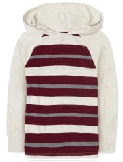 Boys Striped Raglan Hooded Top