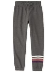 Pantalones deportivos de rizo francés a rayas Active para niñas