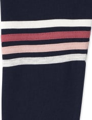Girls Active Striped French Terry Zip Up Hoodie