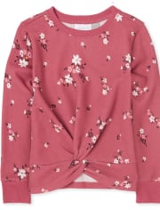 Girls Active Floral Twist Front Sweatshirt