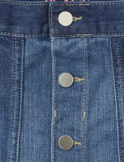 Girls Two Tone Denim Skirt