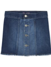 Girls Two Tone Denim Skirt
