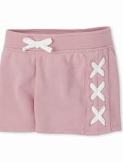 Girls French Terry Lace Up Shorts