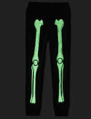 Pantalones jogger de esqueleto con brillo de Halloween para niños