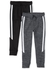 Pack de 2 pantalones deportivos deportivos con rayas laterales para niño