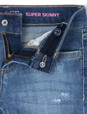 Girls Let Down Hem Denim Super Skinny Jeans