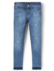 Girls Let Down Hem Denim Super Skinny Jeans