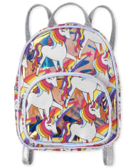 Mini mochila con diseño de unicornio arcoíris para niñas