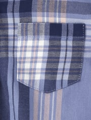 Girls Plaid Twill Tie Front Button Down Shirt