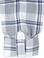 Boys Plaid Poplin Button Down Shirt