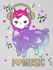 Camiseta con gráfico de música Llama brillante para niñas