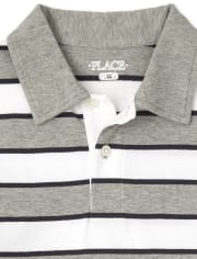 Boys Striped Jersey Polo