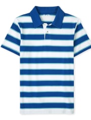 Boys Striped Jersey Polo