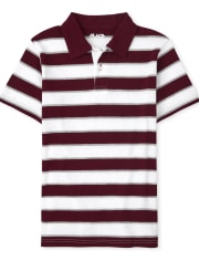 Boys Striped Jersey Polo
