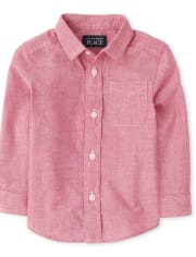 Camisa con botones de popelina para bebés y niños pequeños