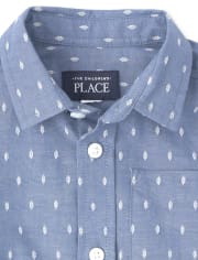 Baby And Toddler Boys Dobby Button Up Shirt