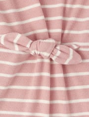 Vestido de niñas con lazo delantero a rayas