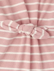 Girls Striped Tie Front Dress