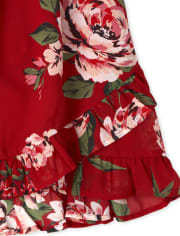 Girls Floral Ruffle Dress