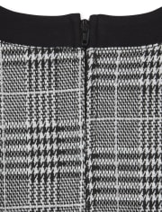 Girls Houndstooth Fit And Flare Dress