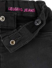 Jeggings de mezclilla de punto elástico supersuave para bebés y niñas pequeñas
