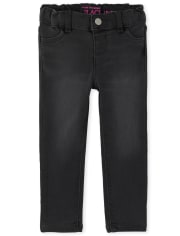 Jeggings de mezclilla de punto elástico supersuave para bebés y niñas pequeñas