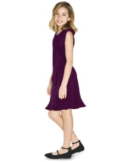 Vestido Niña Volante Jacquard Elástico