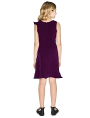 Vestido Niña Volante Jacquard Elástico