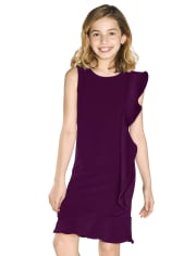 Vestido Niña Volante Jacquard Elástico