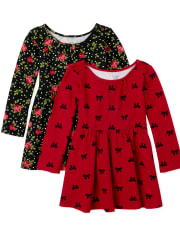 Toddler Girls Print Everyday Dress 2-Pack